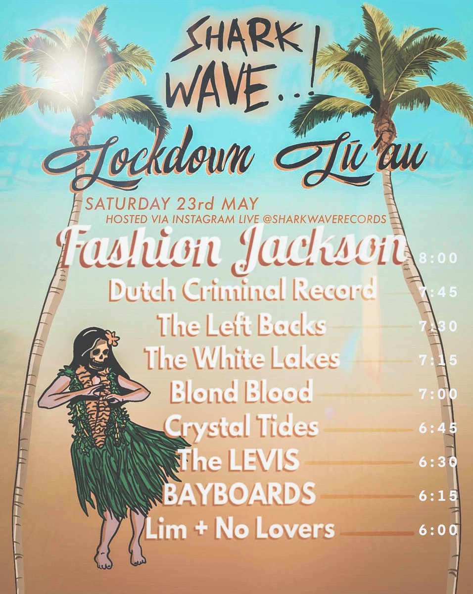 Aloha! Grab your lei and ukulele it’s time for a Lockdown Lū’au! 
This weeks live stream welcomes so many great artists including @fashionjackson_ ! last week we all had some sick shades and were gonna need them again for our tropical Hawaiian theme!