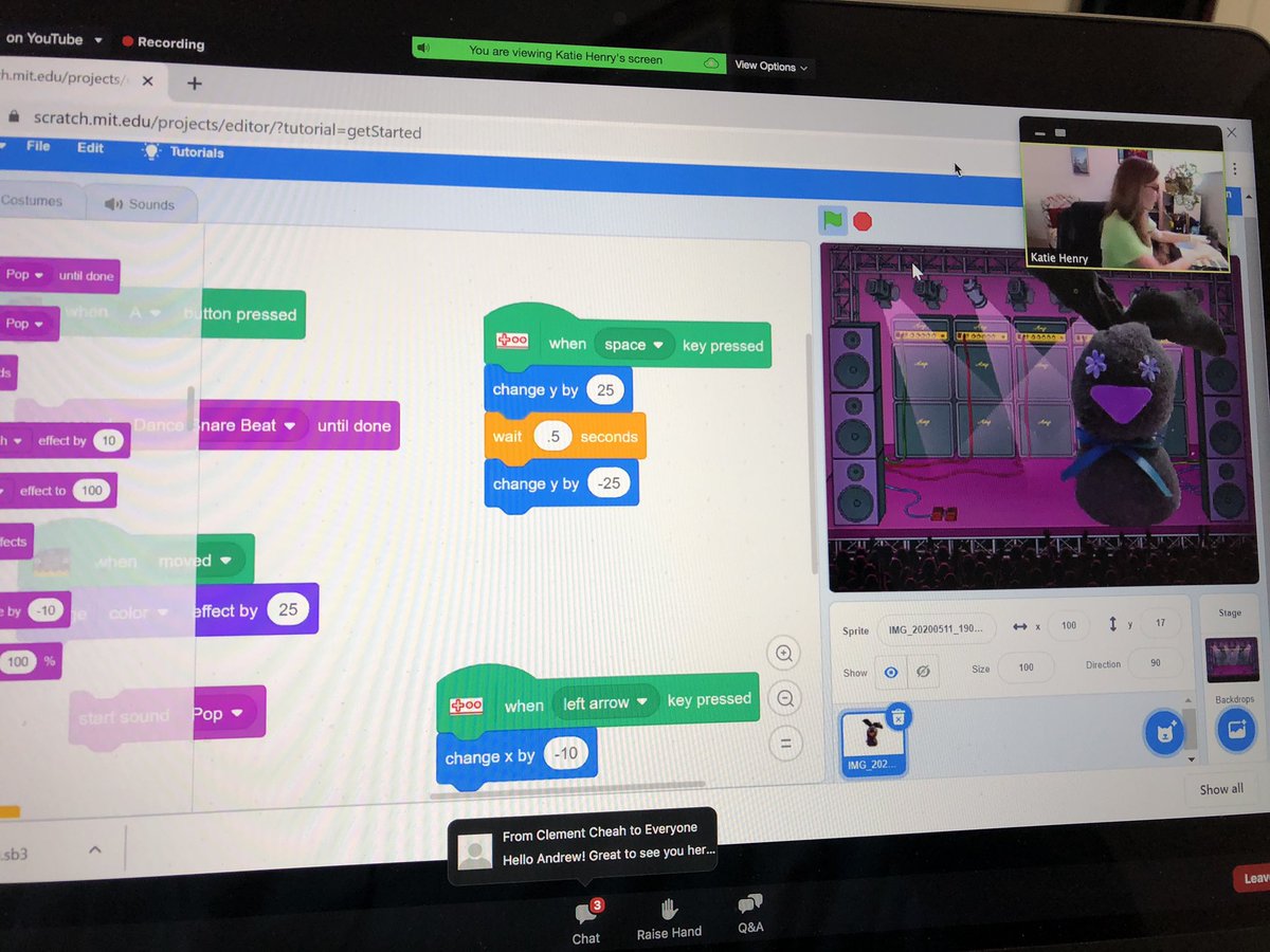 KimFogarty's tweet photo. Helping Pete find his beat! What fun #makeymakey #scratch #microbit mashup!! #physicalcoding #kidscancode https://t.co/I2rqsKChN4