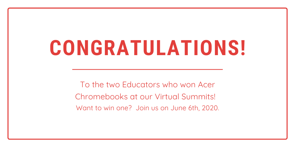 TheCobblestoneC's tweet image. Not only do you get a full day of inspiration and learning, but you also have a chance to win some amazing prizes, like an #Acer #chromebook  Check out our next Virtual Summit here: virtualsummits.ca #EdTechTeam @edtechteamuk @edtechteam @Acer_Education @armstrongedtech