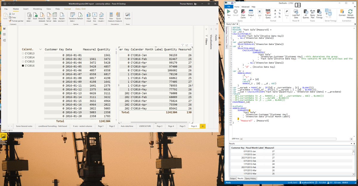 tommartens68's tweet image. my dear #PowerBI friends, I have to admit that I want this but with 2 monitors, landscape Power BI and portrait #DAXStudio, and of course a little more integrated than this picture shows, after this open #TabularEditor do some scripting test it locally, then deploying globally 😀
