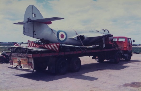 DTEPHoward's tweet photo. Lovely line on the Sea Hawk here are a couple of photos of #WM913 en route to @NewarkAirMus & reassembled & repainted! #DTEParchive https://t.co/JtfQc9W4to