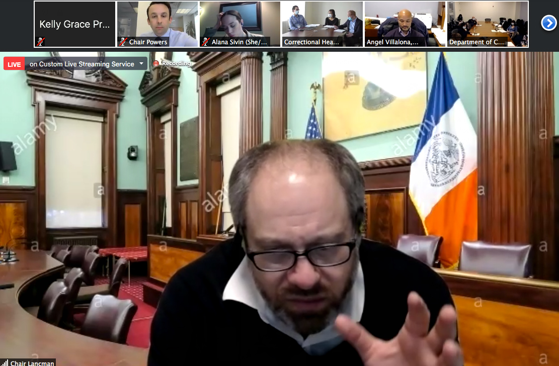 . @RoryLancman asks  @NYCHealthy  #CHS &  @CorrectionNYC 2 compare risk of contracting  #Covid19 while caged in our City jails/ #Rikers vs just being in "general NYC Community..."->>>"shape-shifting" response but CHS admits that rate = "Much more significant in the jail setting."