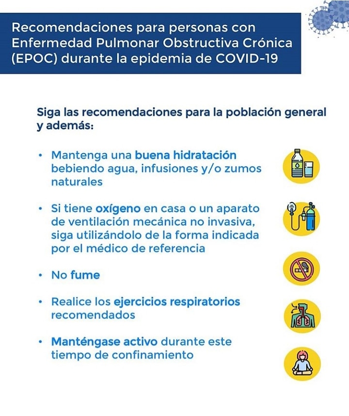 neumonorte's tweet photo. Compartimos recomendaciones para personas con EPOC durante la epidemia de COVID-19
.
.
.
#neumorte2020 #EPOC #COVID19 #covid19rd #recomendaciones #salud #respirar https://t.co/cEKevMcbj0