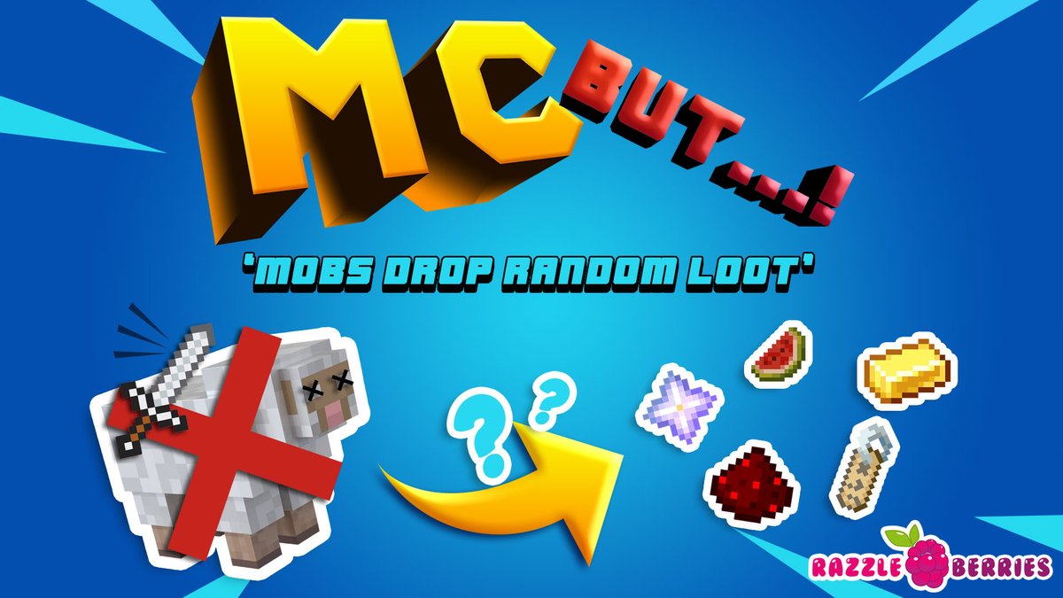 Razzleberries It S A Survival World But Mobs Drop Random Loot When They Die Start Out In A Beautiful Village Explore A World Where Every Mob Drops A Surprise