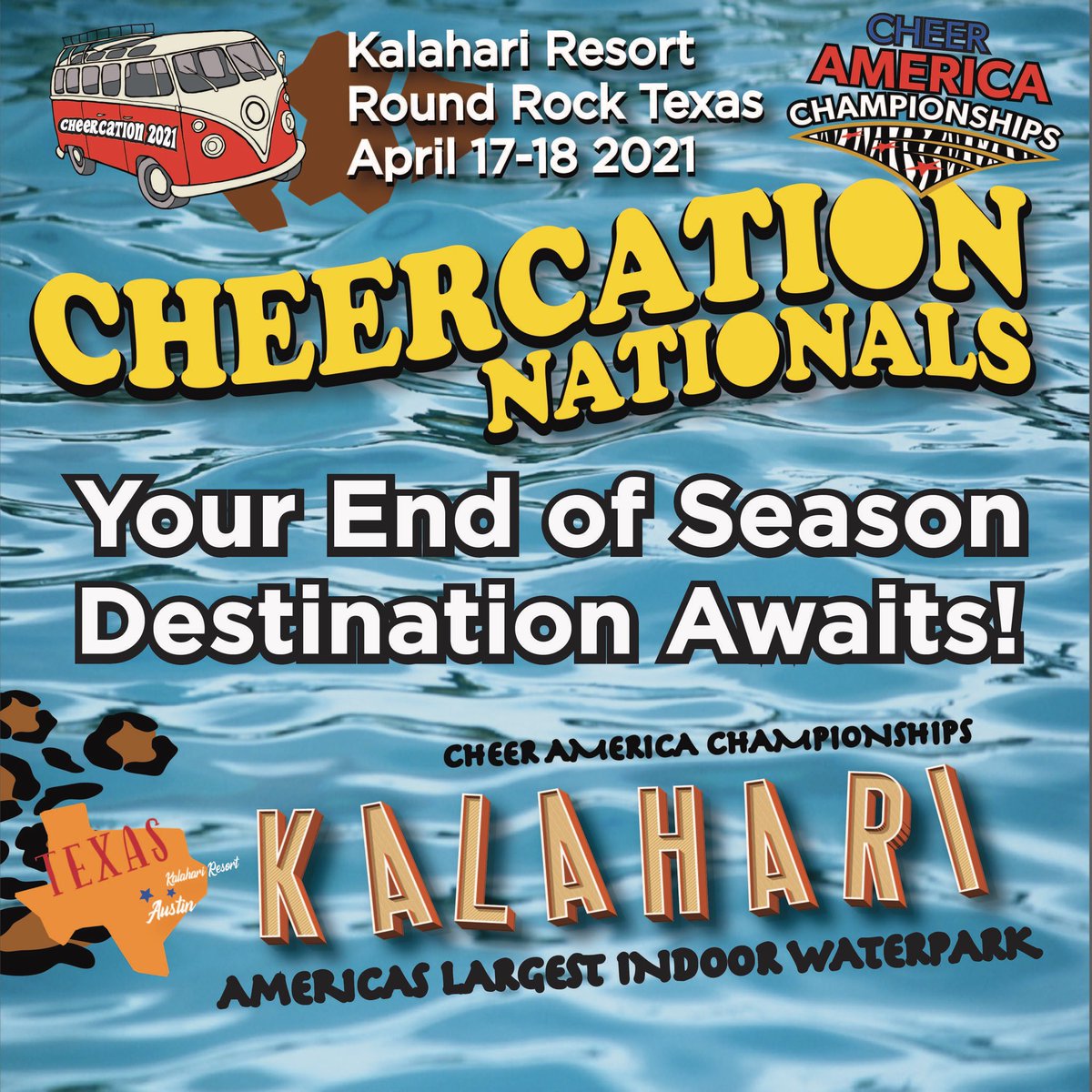 DRIVE don’t fly to your end of the season destination event! Let’s supper Texas y’all, Cheer America has your LOCAL two day NATIONALS!
