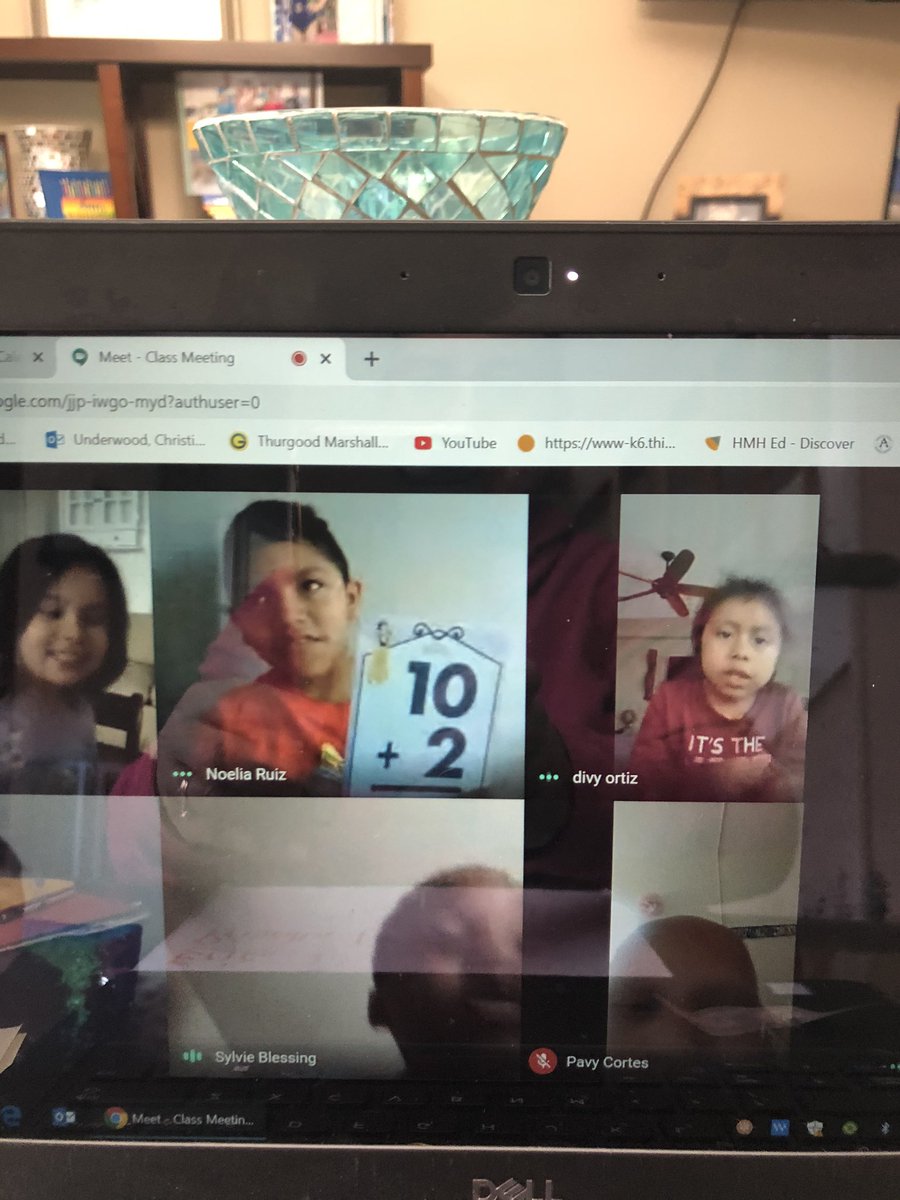Google Meet today.   We even had one student using his flash cards with the class!  It was fun!