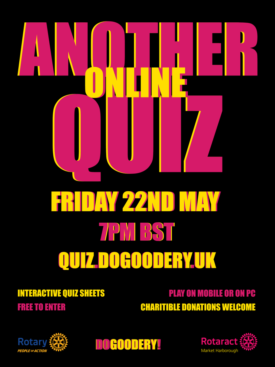 I'M ONLINE QUIZMASTERING THIS FRIDAY FOR CHARITY AHH