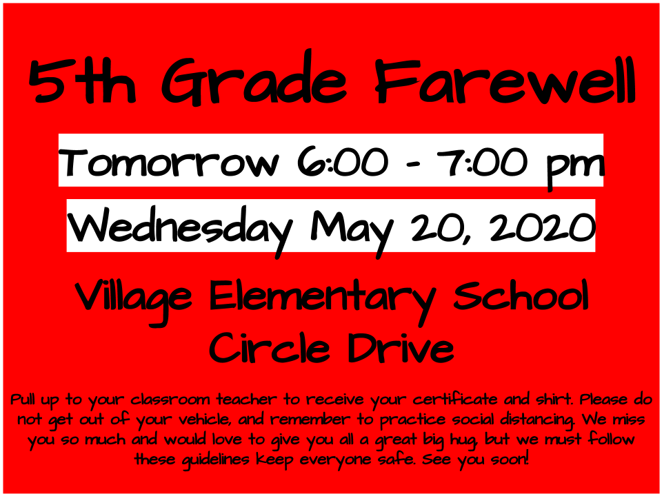 villeagles's tweet photo. We are excited to celebrate our 5th graders but so sad to see you go! https://t.co/nhaA0OHDEv