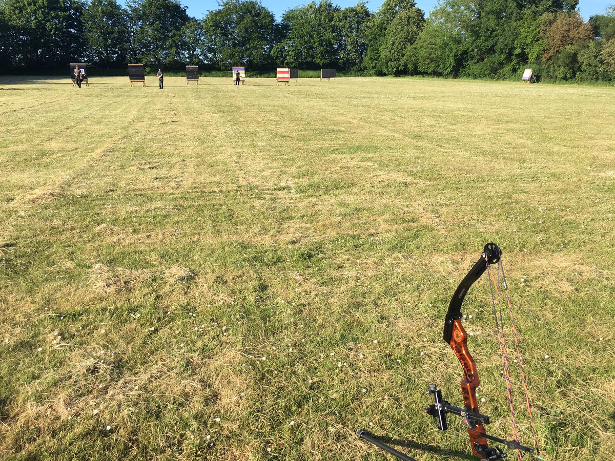 38 weeks pregnant today and our first session back on the archery field since March! 🙌 Socially distant of course #backtoshooting #itstillfits <a href="/Clickersarchery/">Clickersarchery</a>