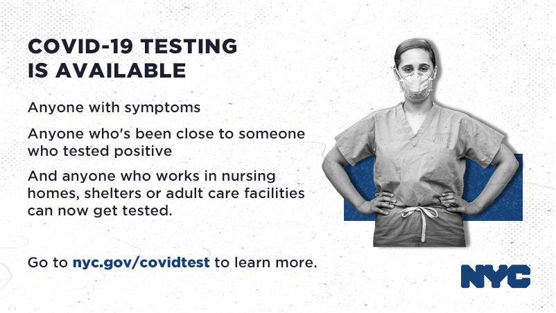 NYCMayorsOffice's tweet photo. Do you have COVID-19 symptoms like cough, fever, shortness of breath, or loss of smell? Get tested TODAY. 

https://t.co/oIEUHV3fiI https://t.co/yrvcF20brj
