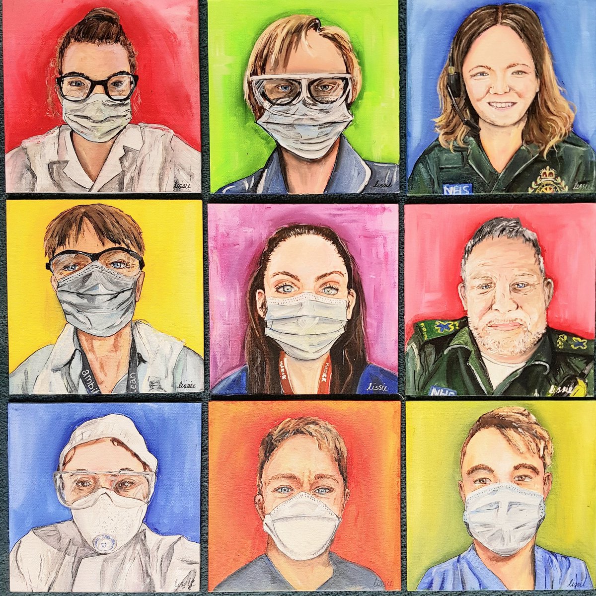 10 key workers painted so far! 
Can you help me grow this project? My target is 50 paintings and £500 raised for charity! You can find the crowdfunder on my feed 🤗💜❤💙💚🧡💛
<a href="/ageuk/">Age UK (now @age_uk)</a> <a href="/NHSCharities/">NHS Charities Together 💙</a> #nottingham #keyworkers #nhsheroes #Covid_19 #derbytwitter #emidlands #fundraiser