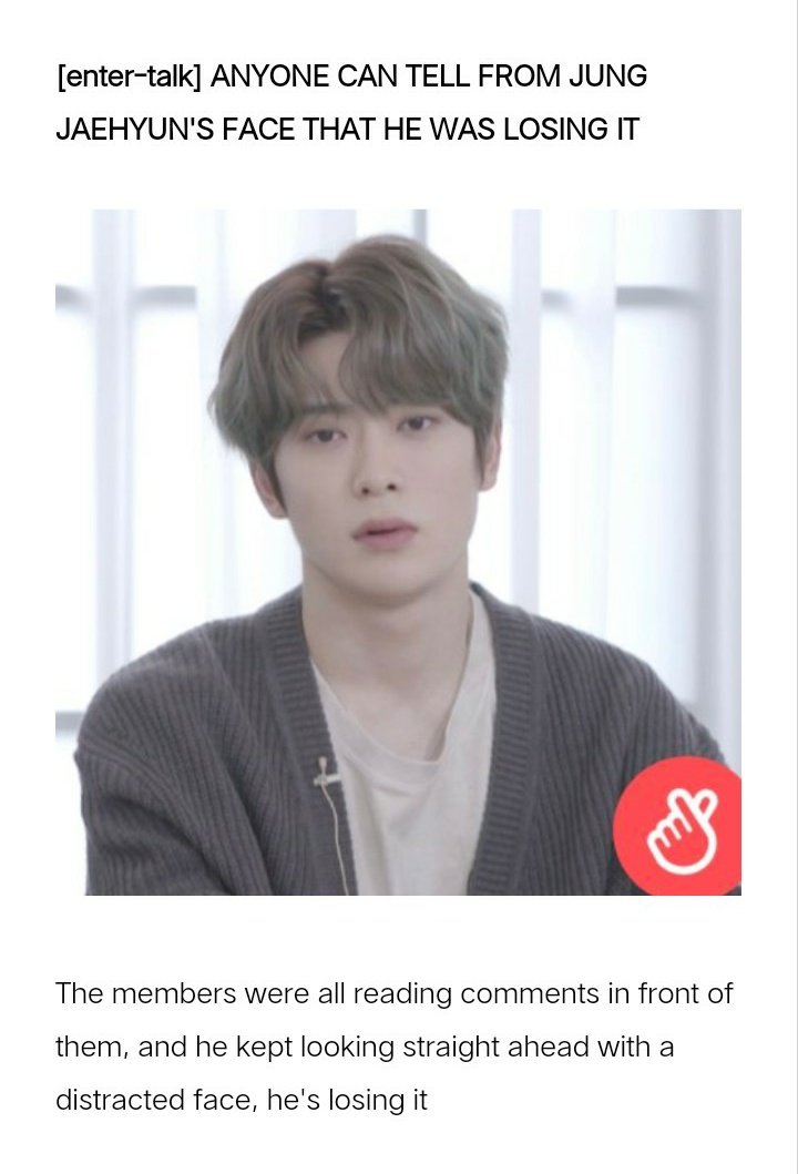 [enter-talk] ANYONE CAN TELL FROM JUNG JAEHYUN'S FACE THAT HE WAS LOSING IT