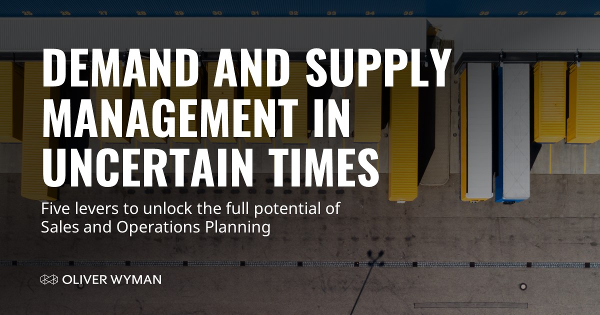 OliverWyman's tweet photo. As we emerge from the #COVID19 lockdown period, how can organizations transform their Sales & Operations Planning process to gain a tactical advantage over the competition? Find out here > https://t.co/9z0ftgfqnz #OWOperations https://t.co/qQpq5Kcpdp