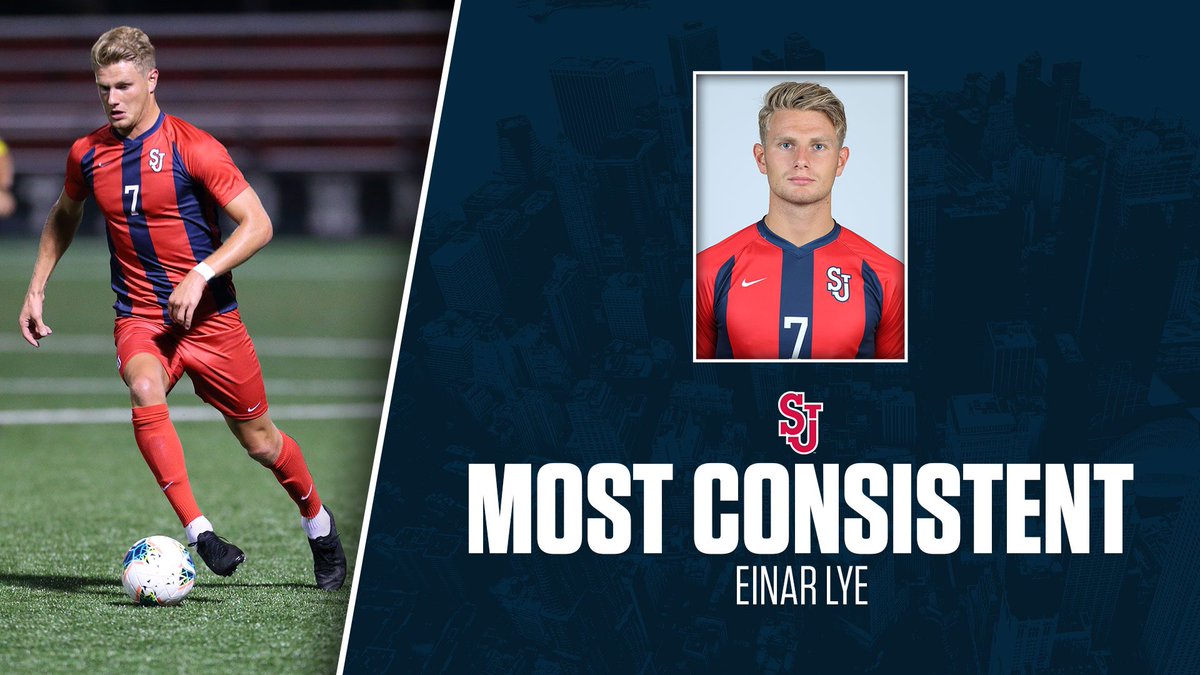 Our second #SJUMSOC award winner of the day ranked second on the team in both goals and assists during his first year as a Johnnie. 

Our most consistent player, Einar Lye!