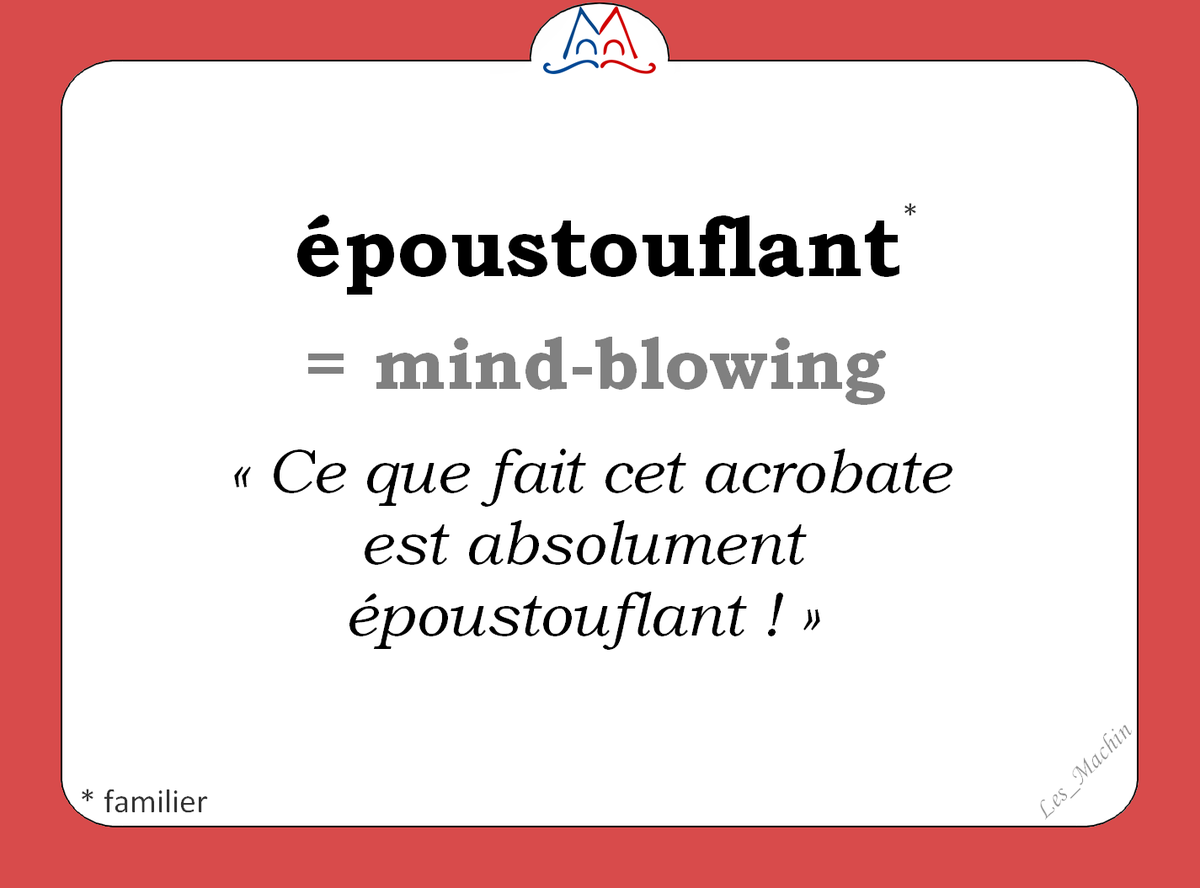 Les_Machin's tweet photo. Le mot du jour : 
« époustouflant » [epustuflɑ̃] 
😮😮😮
#fle #WordOfTheDay 
#learnfrench #francais https://t.co/A4RHgZjp3Y