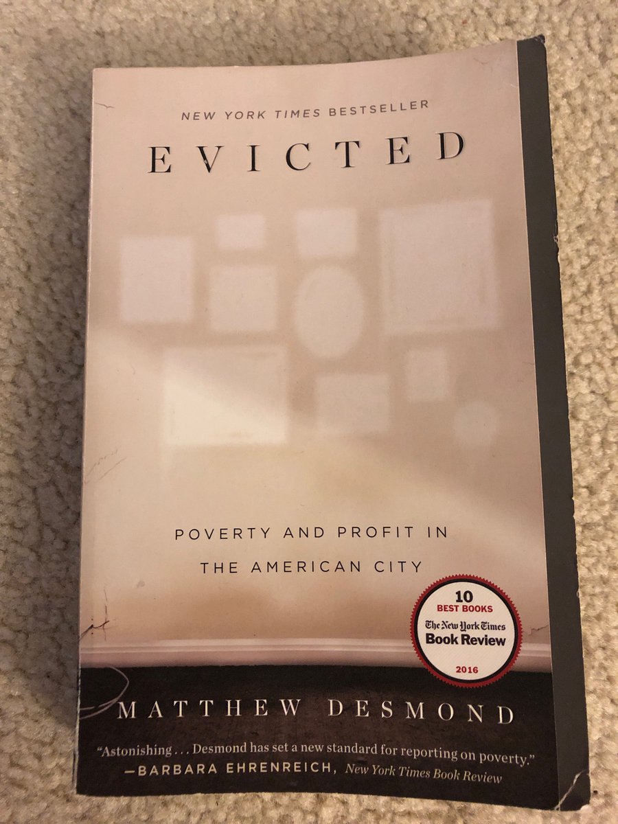It takes a gifted author to persuade students to become passionate about an issue that they had rarely spent time thinking about before encountering a book.  @just_shelter has written one of the great books of the 21st Century. He & the  @evictionlab are incredible.