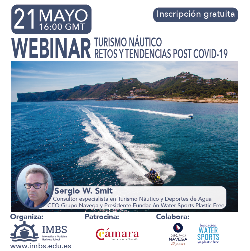 <a href="/SergioWSmit/">Sergio W. Smit</a> CEO de Grupo Navega impartirá una charla gratuita en el Internacional Maritime Business School sobre los retos y tendencias en el turismo náutico. 
La charla se ofrecerá en Zoom el próximo jueves a las 18 horas (Madrid, España). Inscripciones en <a href="/IMBSmaritime/">IMBS. International Maritime Business School</a>