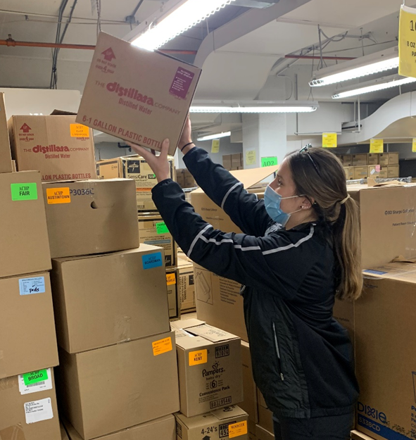 OhioATA's tweet photo. As clinical remobilization occurs, @AkronChildrens Athletic Trainers are working in the supply area packaging and shipping the necessary PPE to our various locations across Northeast Ohio. #SidelinesToFrontlines #InThisTogetherAkronChildrens #OATAinAction #GLATAinAction https://t.co/6ZCxSR9n3H