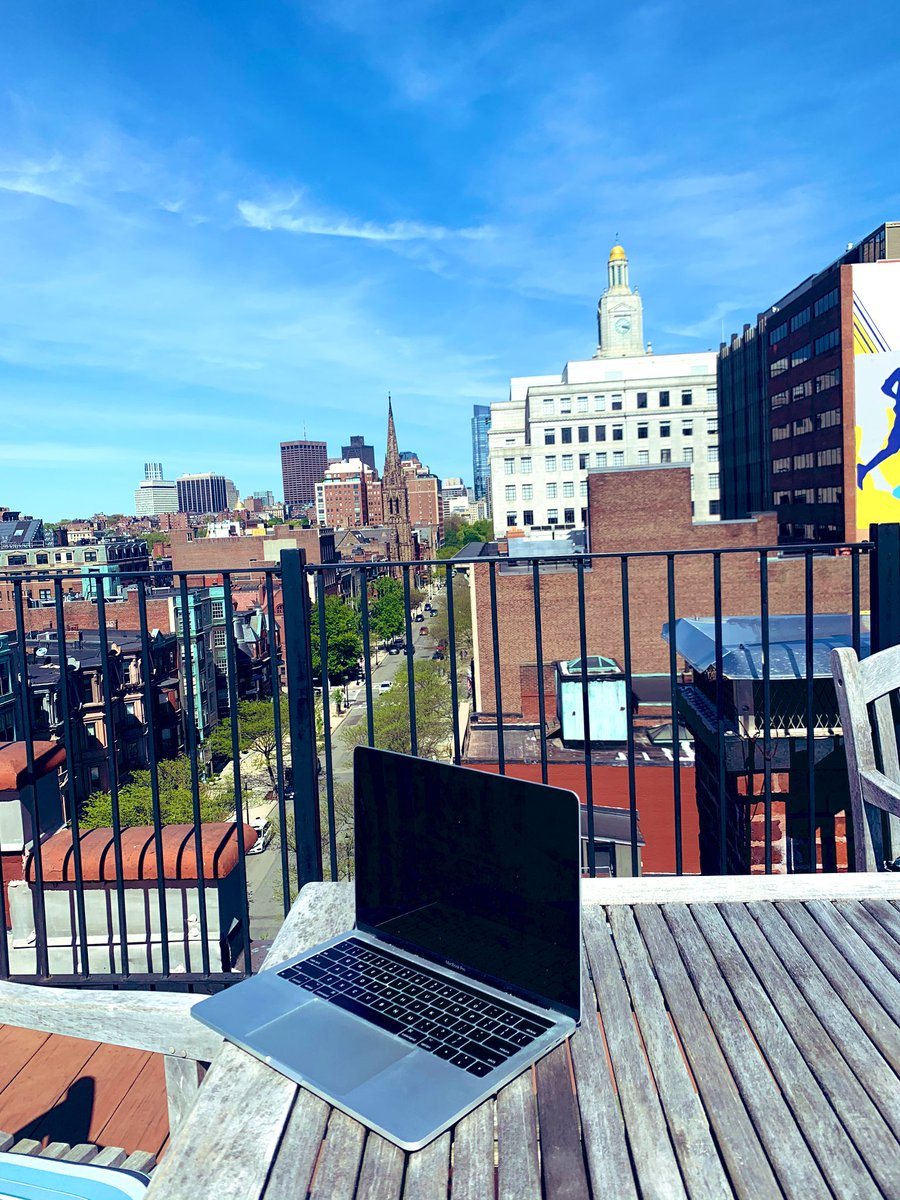 emilykelloggMD's tweet photo. One perk of all this is a lovely view of Newbury St during remote didactics! 

#residency #tuftsobgyn #learningoutside https://t.co/5T8G7CfIUw