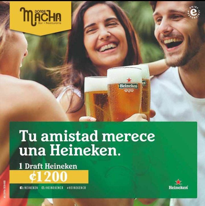 📢 ¡GENTE! 📢
Nos volvimos LoOoCoOoS 🤯😵 y les traemos un regalo!🔝🍺🙊

¡SUPER PROMO DE HEINEKEN 100% HOLANDESA!

Durante los meses de mayo y junio nuestra sabrosa, aclamada y amada Heineken a tan solo ¢1200!!!🎉🍻

Ven y date el gusto de probar una de las mejores cervezas 🍺❤️