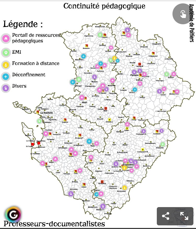 Ian-doc'Poitiers (@ianpoitiers_doc) on Twitter photo Carte de la #ContinuitéPédagogique et du #déconfinement chez le #profdoc de l’<a href="/acpoitiers/">Académie de Poitiers</a>. <a href="/IaEvs/">IA-IPR EVS et CT EVS Académie De Poitiers</a>
view.genial.ly/5eb2b1b5e9b1fa… Carte de la #ContinuitéPédagogique et du #déconfinement chez le #profdoc de l’<a href="/acpoitiers/">Académie de Poitiers</a>. <a href="/IaEvs/">IA-IPR EVS et CT EVS Académie De Poitiers</a>
view.genial.ly/5eb2b1b5e9b1fa…