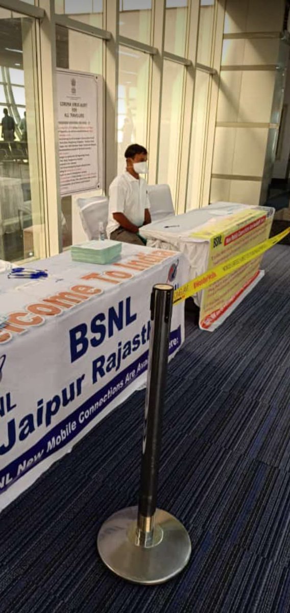 Alok_rajpurohit's tweet photo. #BSNL came forward to issue sims to #NRI returning under #VandeBharathMission  at #JaipurAirport. 
@BSNL_RJ @BSNLCorporate @rsprasad @nagellatrinath @Naman_BKN @Krishan221111 @abhinavtiwari36 @bhanupriyasv @neerja_tiwari @VivekBanzal 
#BSNLfightsCORONA https://t.co/FxLU2wAeEV