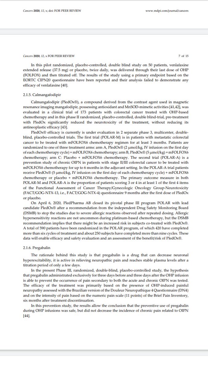 neko_nekodayo's tweet image. Management of Oxaliplatin-Induced Peripheral Sensory Neuropathy 

Guido Cavaletti ,and PaolaMarmiroli

Published: 27 May 2020

#Pledox #calmangafodipir
#Pledpharma