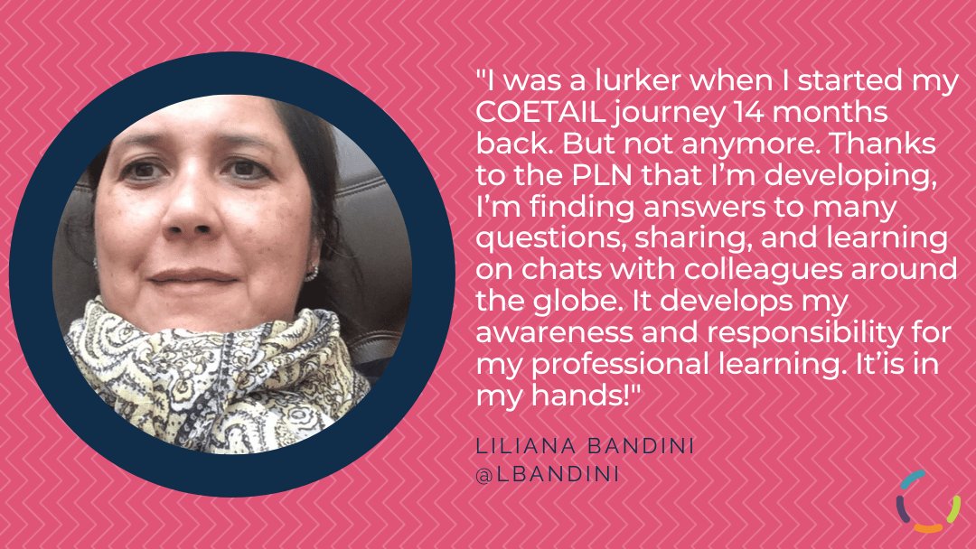 COETAIL's tweet photo. What actions do you take to grow your PLN?
Read more from @lbandini: https://t.co/Y9skJOlBaK
#COETAIL #EduroLearning #edchat #edtech #aussieed #edchatmena #africaed #sislibrary #intTLchat #tlchat #pypchat #sismumbai #pln #connecteded https://t.co/ra6YVYuyNo