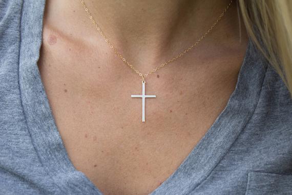 necklaceday's tweet photo. Large Simple Gold Cross Necklace, Vermeil Gold Plain Cross Necklace, Religious and ...: Large Simple Gold Cross Necklace, Vermeil Gold Plain Cross Necklace, Religious and Spiritual Necklace, Baptism, Confirmation Gift https://t.co/unJQIGY8U4 https://t.co/oDD0RX5KCD