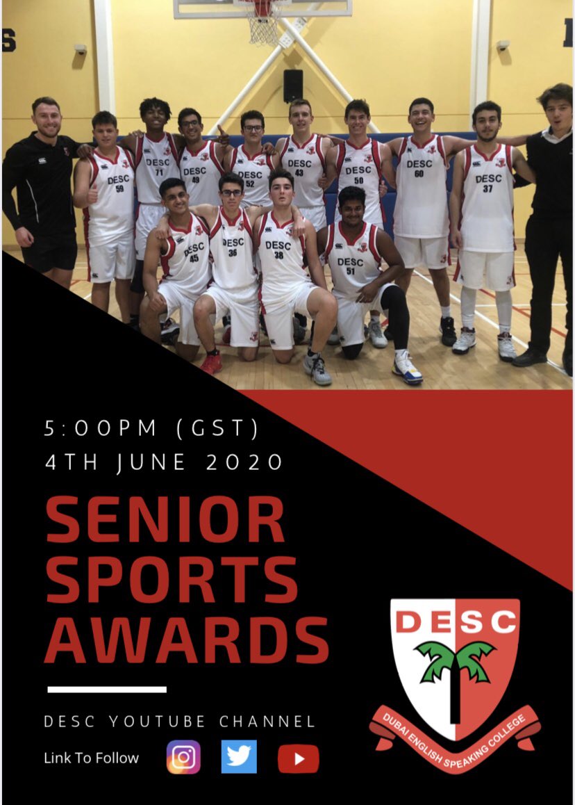 Senior Sports Awards Next Week!! 🏆 <a href="/DESCDubai/">Dubai English Speaking College (DESC)</a> @DESCPE #celebrate #awards #InThisTogether2020