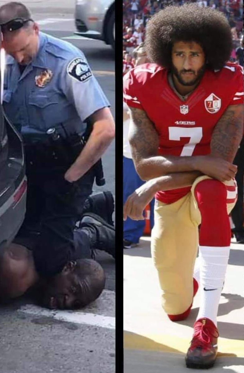 BobbiePendlandZ's tweet image. For those of you who couldn&apos;t understand why he was kneeling here you go!!!! #Getoncode #icantbreathe #JusticeForGeorgeFloyd #GeorgeFloyd