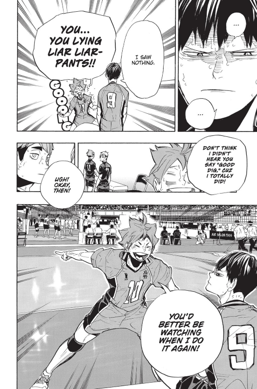 and with that comes an overwhelming desire to be SEEN by kageyama as a worthy partner in return, someone worthy enough to play with and set too, not out of necessity, but because hinata is WORTH it.