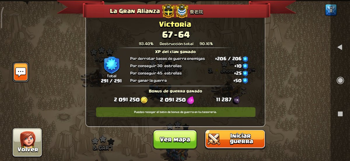LaGranAlianzaC's tweet photo. Y seguimos de Mata Rachas ahora contra un clan chino, gran guerra acabamos de disputar 💪🏻⚔️ https://t.co/2D2slheMY5