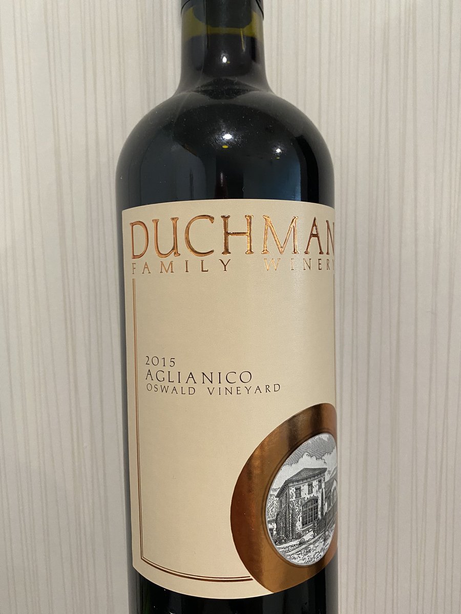 As <a href="/DuchmanWinery/">Duchman Winery</a> doesn’t make a Cab or a predominate Cab blend I thought I would open our Double Gold BIC 2015 Aglianico with a point score of 96 from SFIWC. This varietal ages very well and with layers of stewed fruits, structured tannins, and hints of baking spice. #TXwine