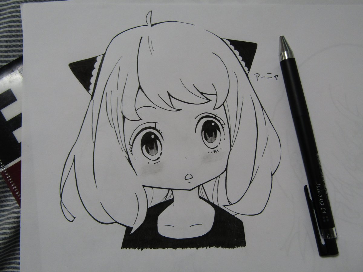 メテ男 受験勉強 ボールペンでスパイファミリーのアーニャ描きました Yudoohu10 さんにjuice Upっていう ボールペンを紹介してもらって すごい描きやすかったです イラスト王国 ボールペン画 アーニャ 初夏の創作クラスタフォロー祭り 誰か優しい