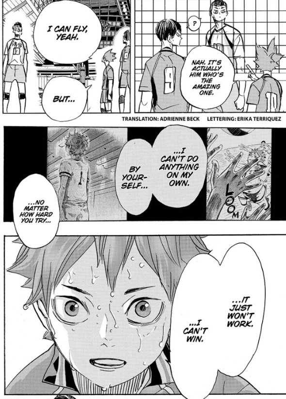 so...strength is freedom. hinata was burdened by inferiority to kageyama as a player, but now after training in brazil for 2 years and making name for himself (to the point world famous players know him!) he has truly freed himself from that inferiority.so whats next?