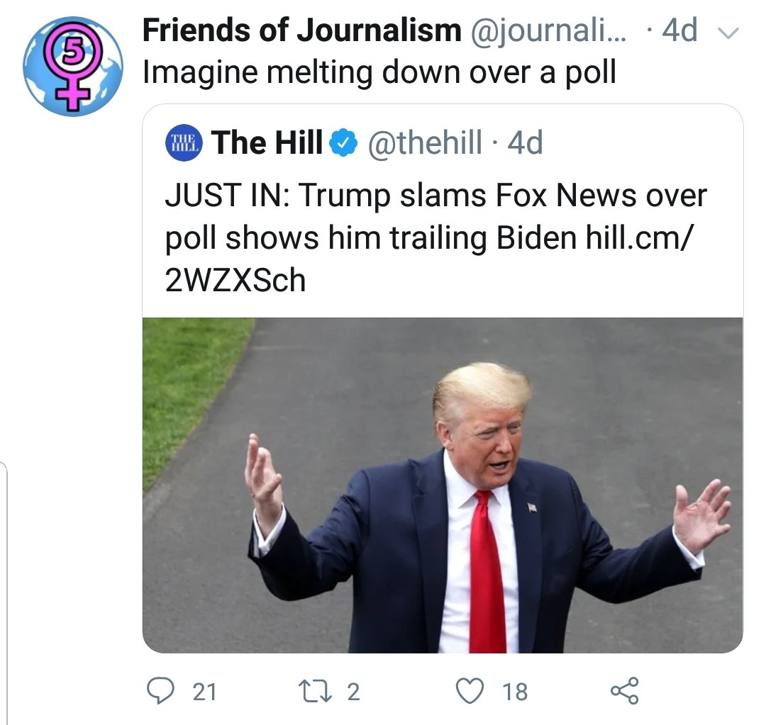 LatteAustin's tweet photo. @journalistew "Imagine melting down over a poll" https://t.co/yJwScE9Nce