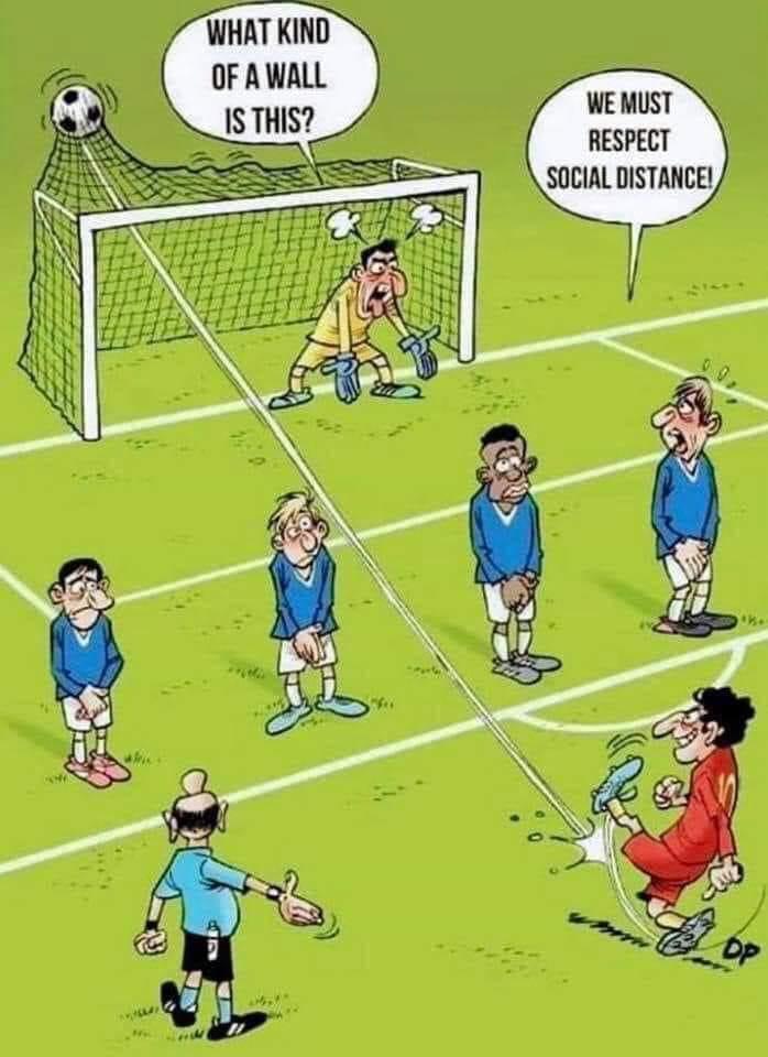 Covid-19 Football...or is this our wall formation all the time?!?!?!