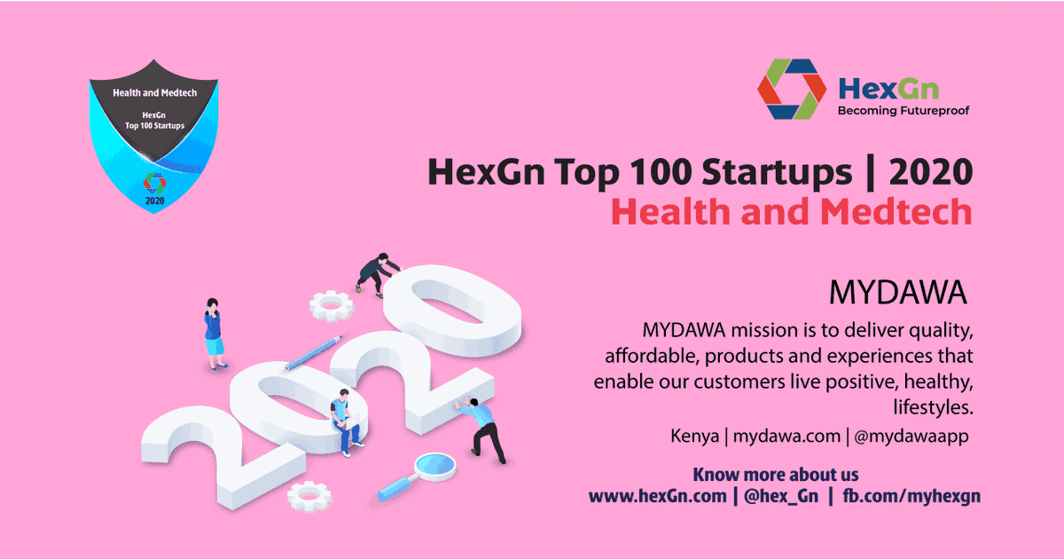 Hex_Gn's tweet photo. Congratulation to @mydawaapp from Kenya for making it to TOP 100 MedTech Startups List for 2020 by HexGn.  #TopStartups2020  #enterpreneurship  #startupidea #medicaltechnology #medtech #health #healthcare #healthtech #medtechstartup #HexGn https://t.co/nrNRgsrDNS