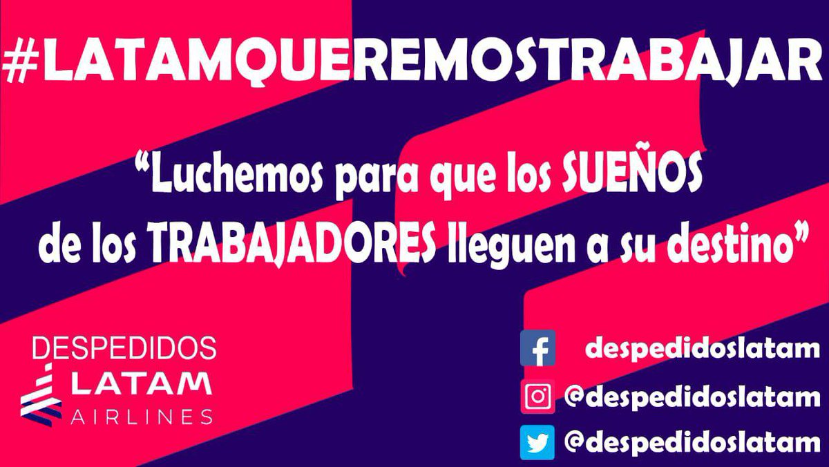 Barbara__Brito's tweet photo. Despidieron 290 trabajadores de Latam en Chile después de que los accionistas se repartieron 57 millones de dólares. Hoy amenazan con más despidos.

Sólo les importan sus lujos.

Ayuda a visibilizar la campaña que están levantando las y los despedidos #LatamQueremosTrabajar https://t.co/ynbfap6gav