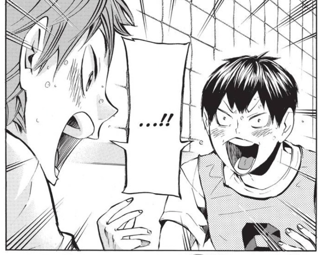 i want to point out that hinata and kageyama exhibit a pattern through the series of separation and reunion, and coming together stronger than before-their first match vs becoming teammates-their fight after losing to aojo vs. creating the minus tempo-ball boy arc-brazil arc