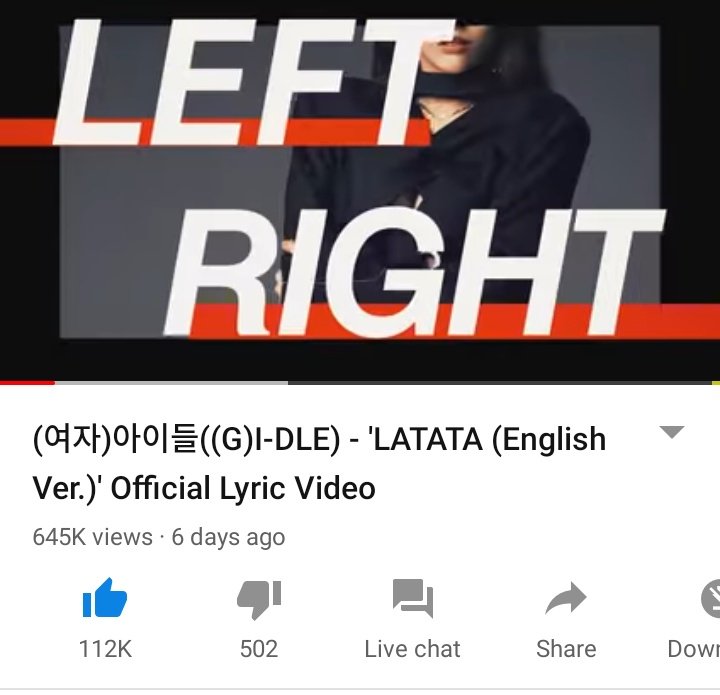 INAMJOON5's tweet photo. On the way to 1M views
#GIDLE #LATATAisBack @G_I_DLE https://t.co/AxQ99Y0lbW