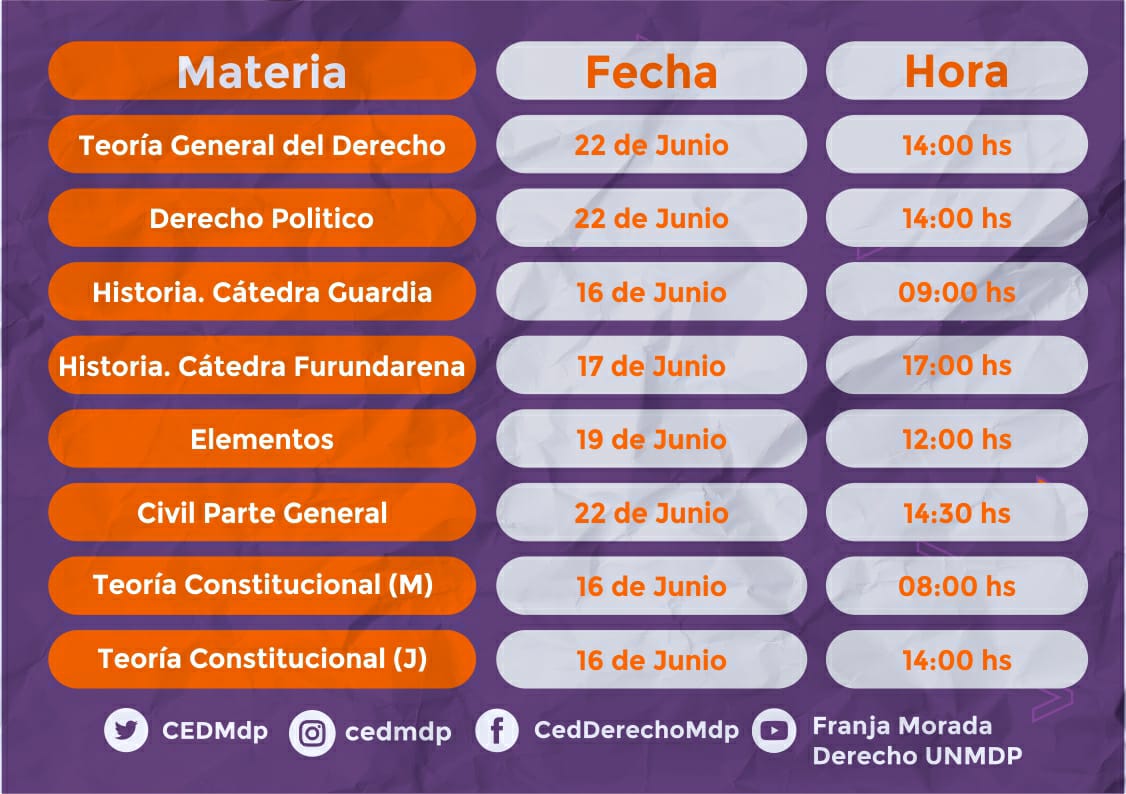 CEDMdp's tweet photo. #MESASLIBRES PLAN 1988
Les contamos que solicitamos a secretaría académica que nos brinde las fechas de forma urgente para que puedan organizarse con tiempo para los próximos exámenes.
¡Y lo conseguimos! 💪
En las fotos les dejamos las fechas de las próximas mesas de Junio ⬇️
+ https://t.co/E8oGE3f4j5
