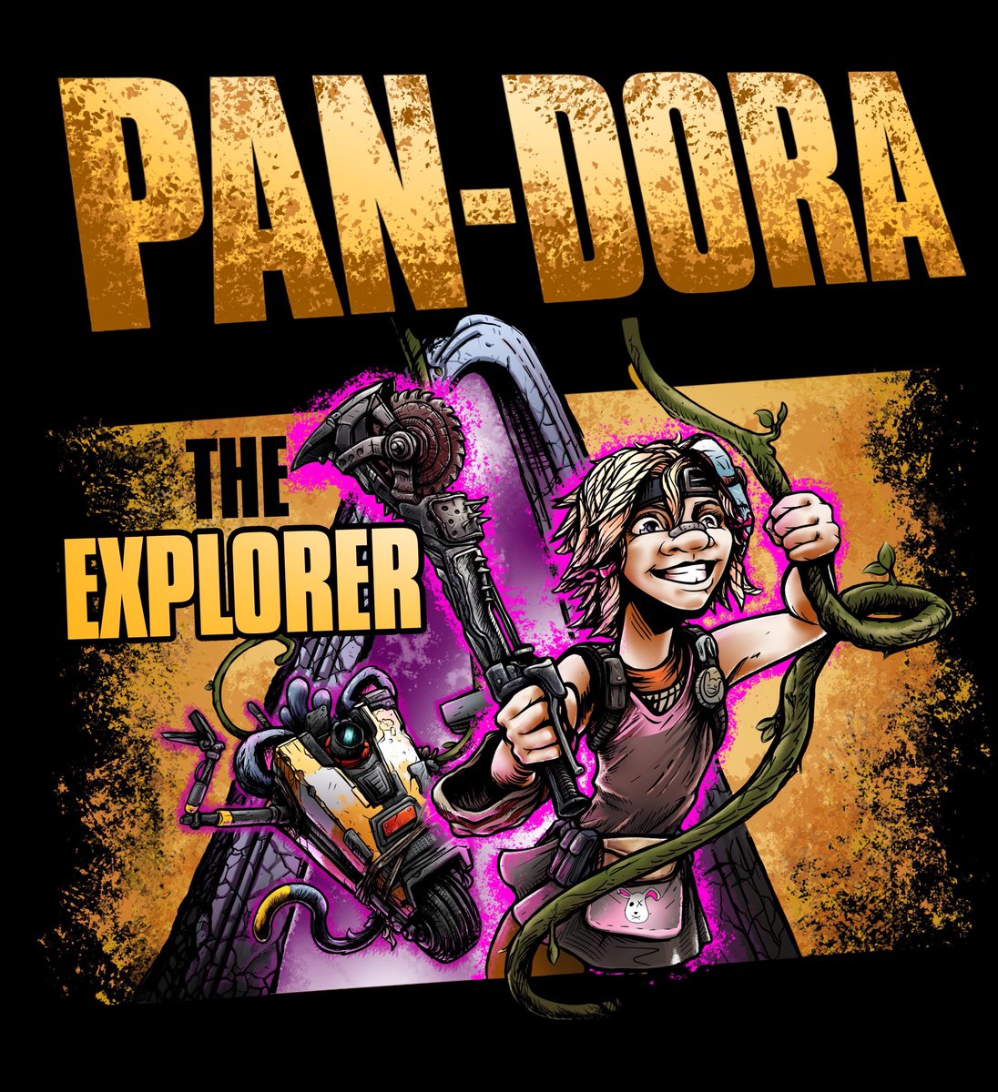 SnarkFishTees's tweet photo. Weβve created a new thing... :-) #gaming #videogames #borderlands #rpg #geek #nerd #tina #tinytina #claptrap #cl4ptr4p #pandora #doratheexplorer #cute #funny #insane https://t.co/LFq3cbYfTJ