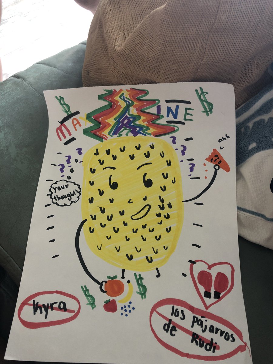 JamieHeath42's tweet photo. Span 4 students took a #leapoflearning today to collaborate as a class on a One Word Image. The ability to be creative in your second language is a sign of fluency. Meet Becky the Blender and Maxine the Pineapple...
#mcventures
@FCPSR2 @mcleanhigh
#mcleanlearnsathome https://t.co/leEU92YWTz