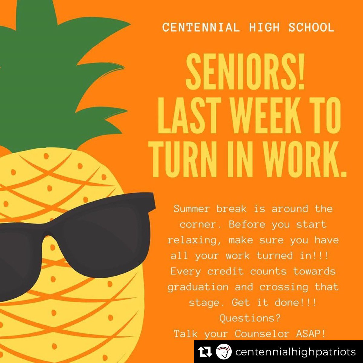 Seniors!!!! Last chance!!!! Every credit counts!