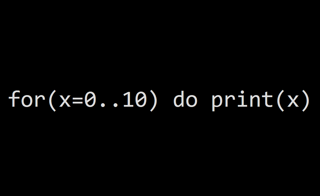 Here, let "a..b" represent the choice of all values in the range from a to b, and "for(a) do b" loop over all choices in a, producing an array containing the values of b. Then we can write a simple loop like: