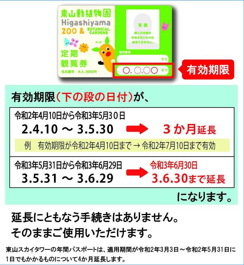 東山動植物園　定期観覧券　年間チケット　大人　2枚セット