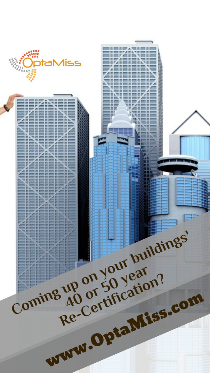 Let us help you with your upcoming 40 or 50 year Recertification.  
#buildingrecertification #buildinginspector #specialinspector #structuralengineer