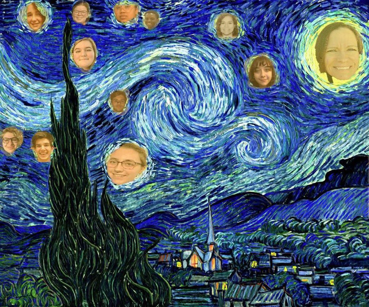 cranestrings's tweet image. Introducing the spring 2020 viola studio pic! 🎻💙 Since they couldn’t take the picture in person, they decided to keep their creativity by being the stars of Van Gogh’s ‘Starry Night’ painting! @thecraneschool @sunypotsdam
•
•
•
#cranestrings #makeitcrane #craneschoolofmusic